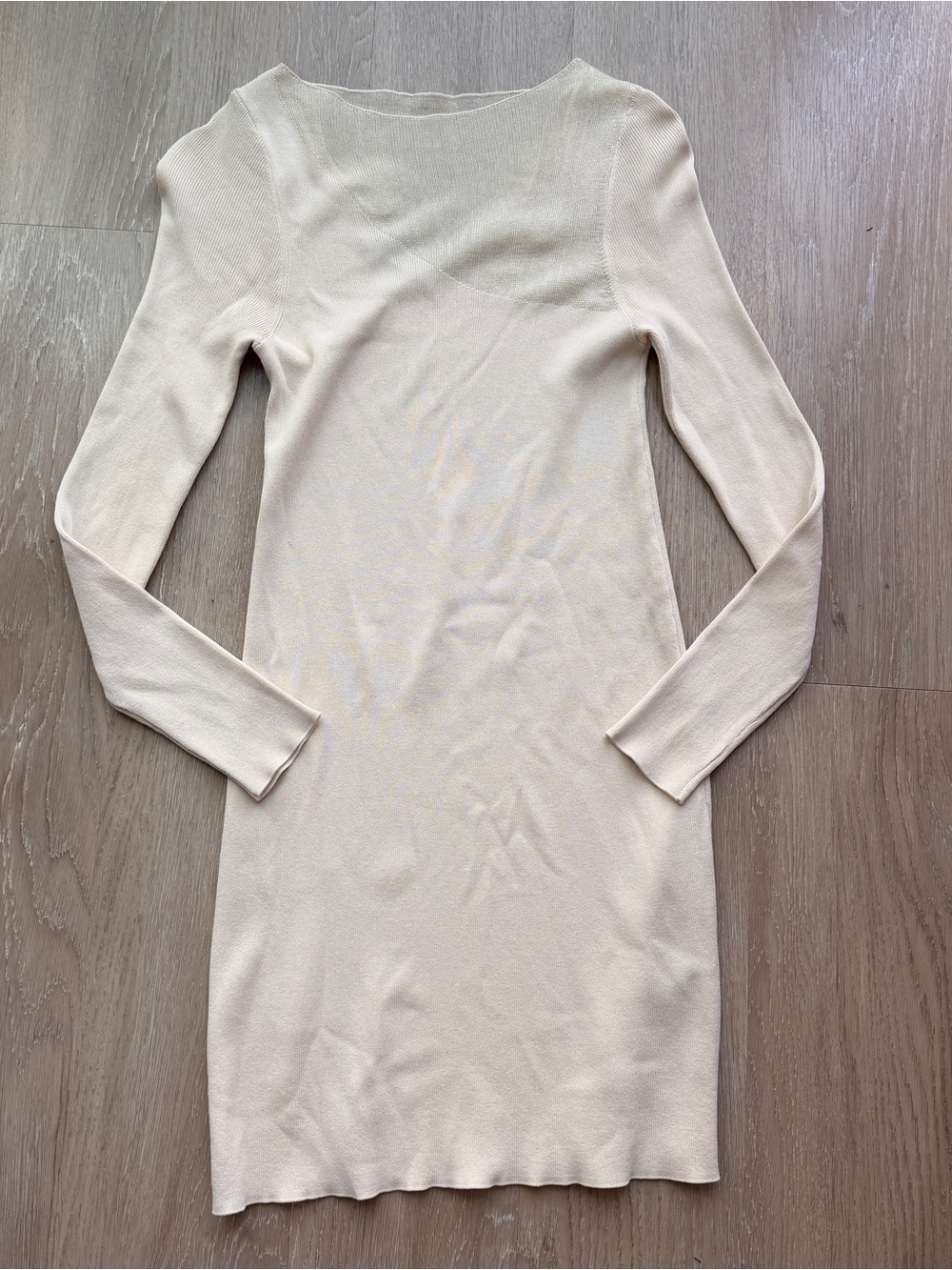 Zara cream knit illusion dress